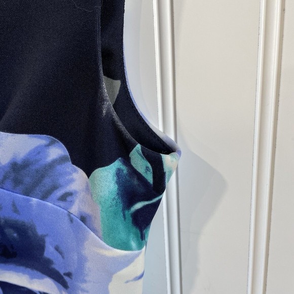 EUC Vince Camuto Womens Size 8 Navy Floral Sheath Dress - Picture 3 of 8